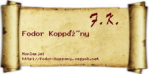 Fodor Koppány névjegykártya