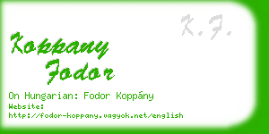 koppany fodor business card